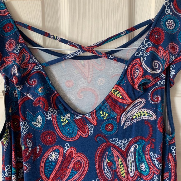 Loft paisley swing dress XS PETITE - Picture 4 of 4